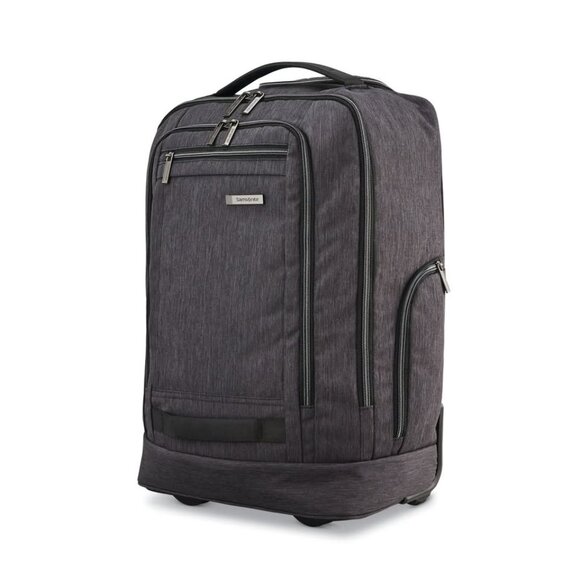 Samsonite Modern Utility Convertible Wheeled Backpack in Charcoal Leather - Picture 2 of 10